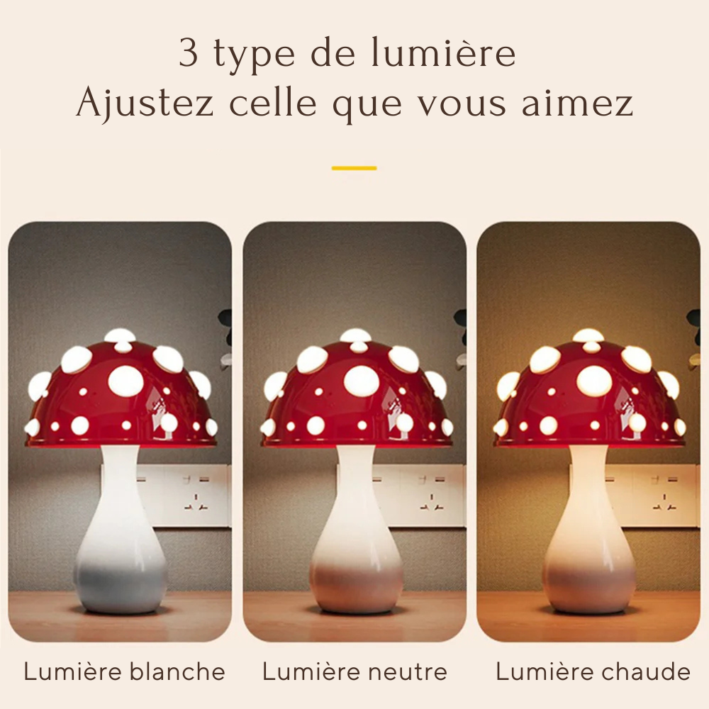 Lampe champignon rouge et blanc