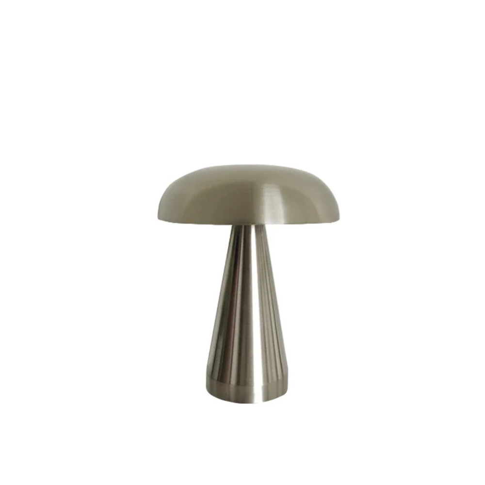 Lampe champignon métal argent