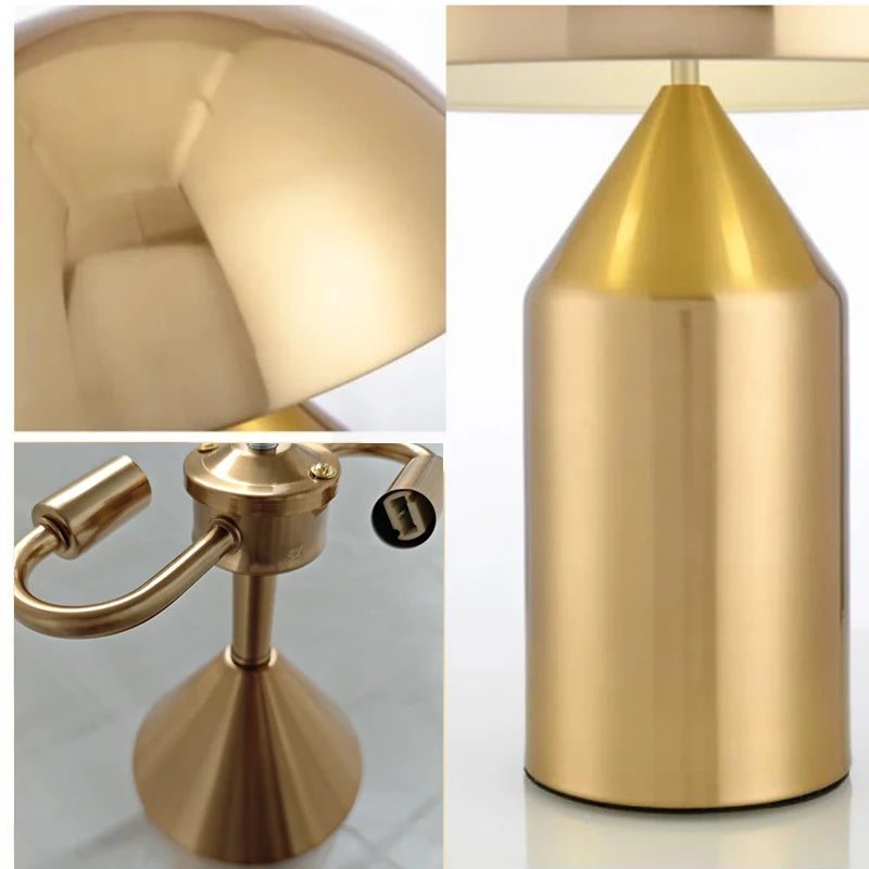 Lampe champignon dorée nordique