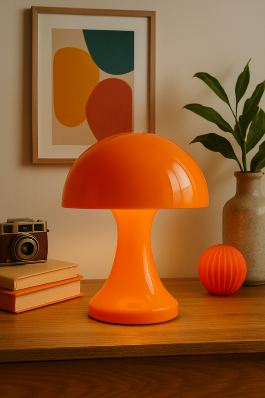 🌟 Lampe Champignon Orange : L’Objet Déco Vintage Qui Illumine Votre Intérieur avec Style