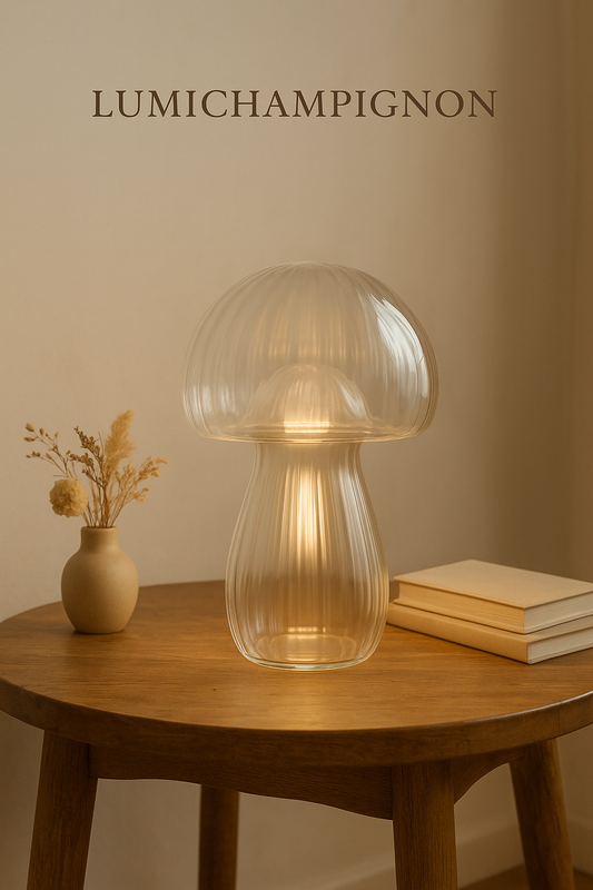 🍄 Lampe Champignon en Verre : La Transparence Élégante au Service de la Lumière