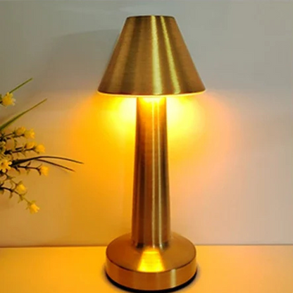 Lampe dorée champignon vintage parapluie