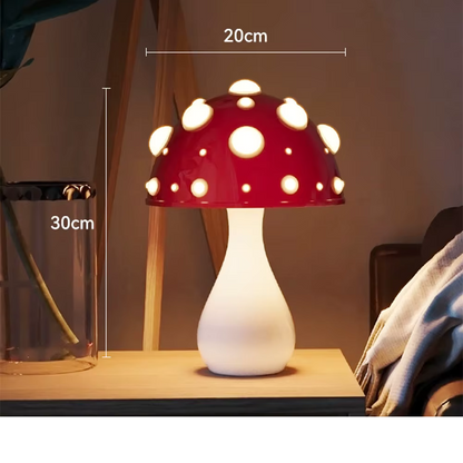 Lampe champignon rouge et blanc