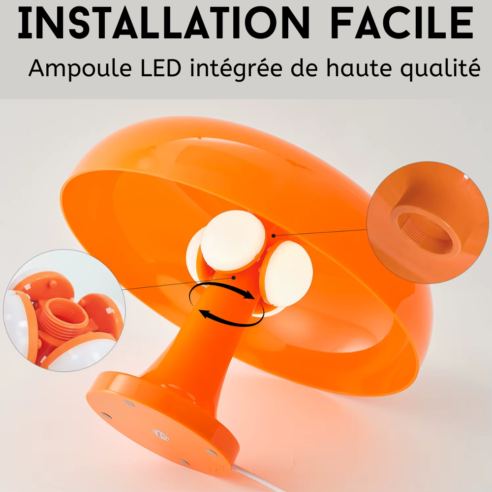 Lampe champignon orange