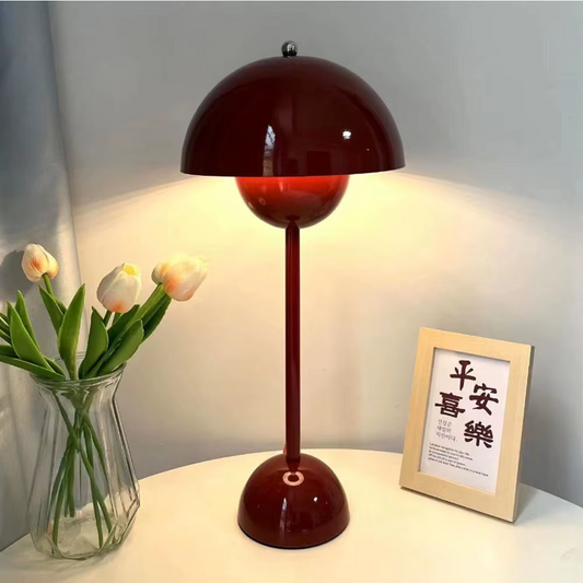 Lampe champignon rouge bourgeon