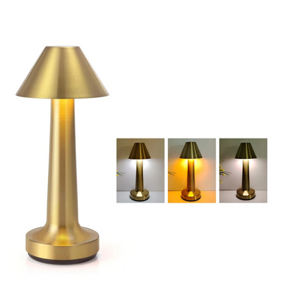 Lampe dorée champignon vintage parapluie