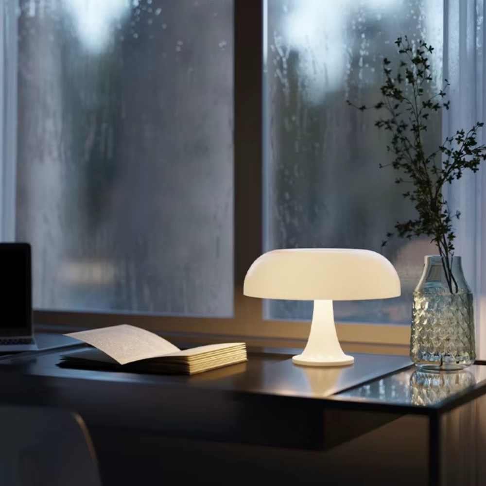 Lampe champignon blanche