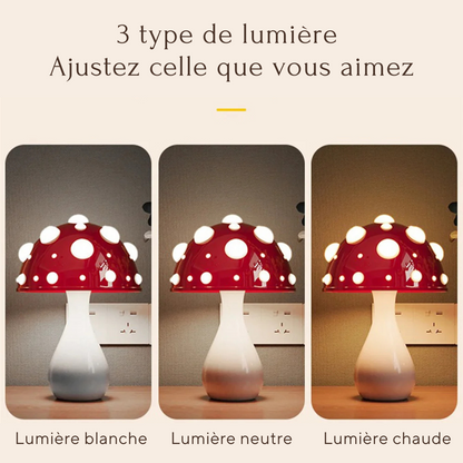 Lampe champignon rouge et blanc