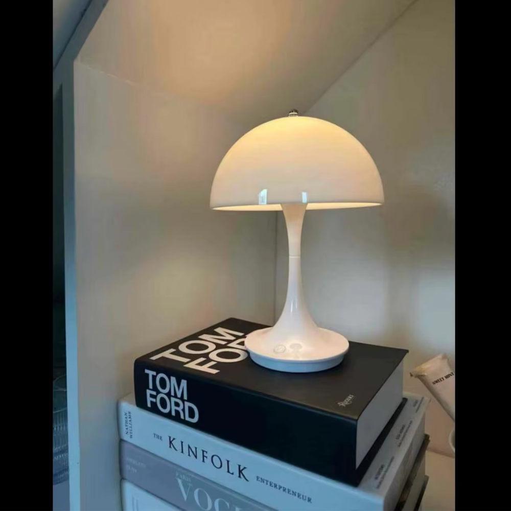 Lampe champignon blanche