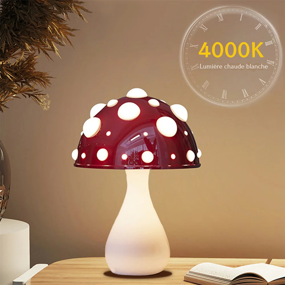 Lampe champignon rouge et blanc