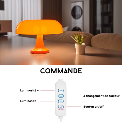 Lampe champignon orange