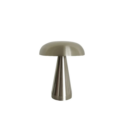 Lampe champignon métal argent