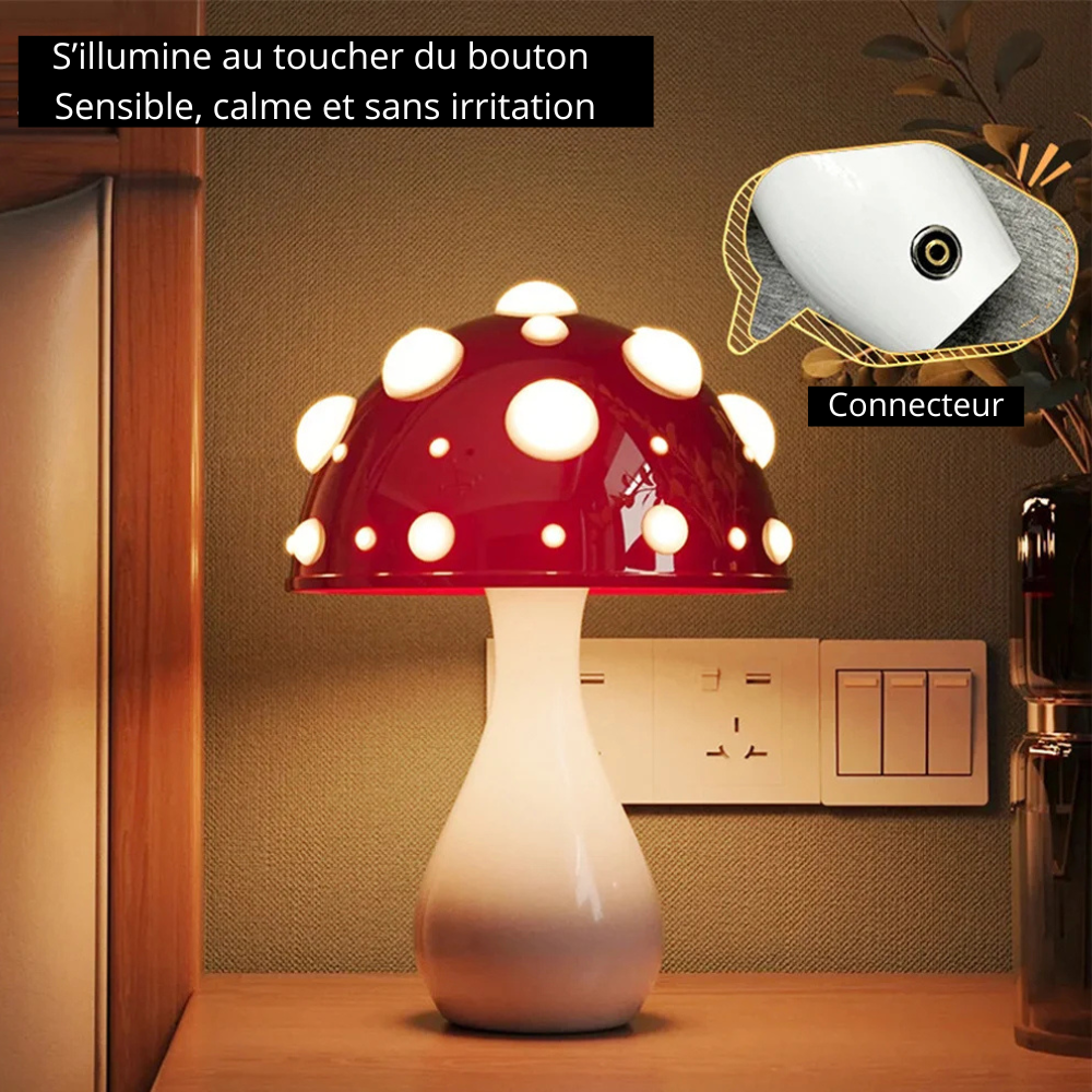 Lampe champignon rouge et blanc