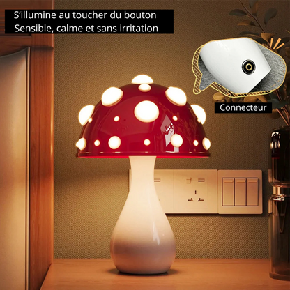 Lampe champignon rouge et blanc