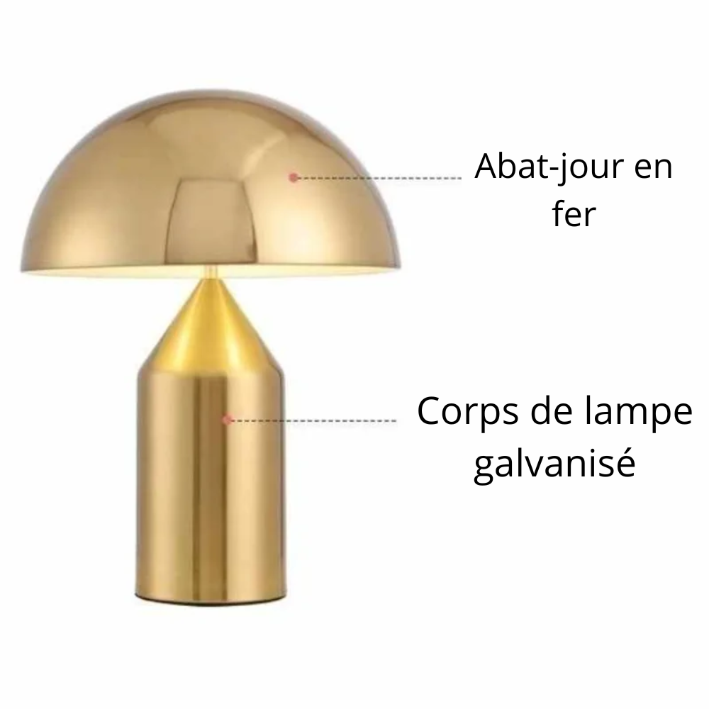 Lampe champignon dorée nordique