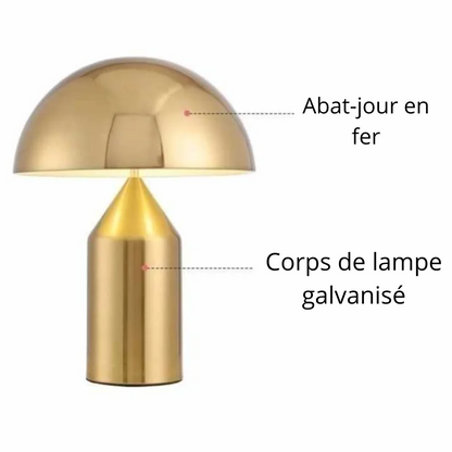 Lampe champignon dorée nordique