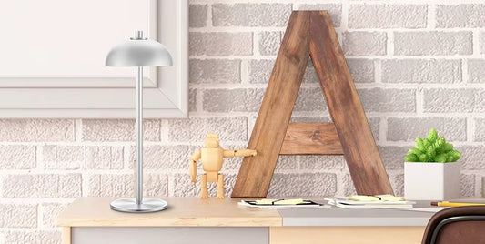 Lampe champignon argent de table