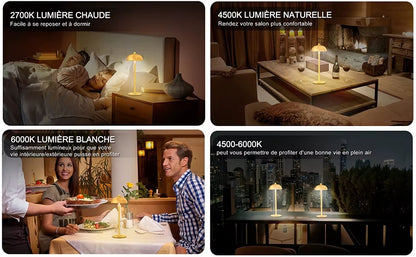 Lampe champignon dorée de table