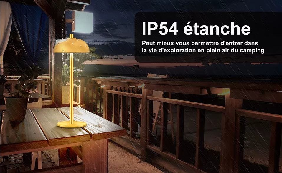 Lampe champignon dorée de table