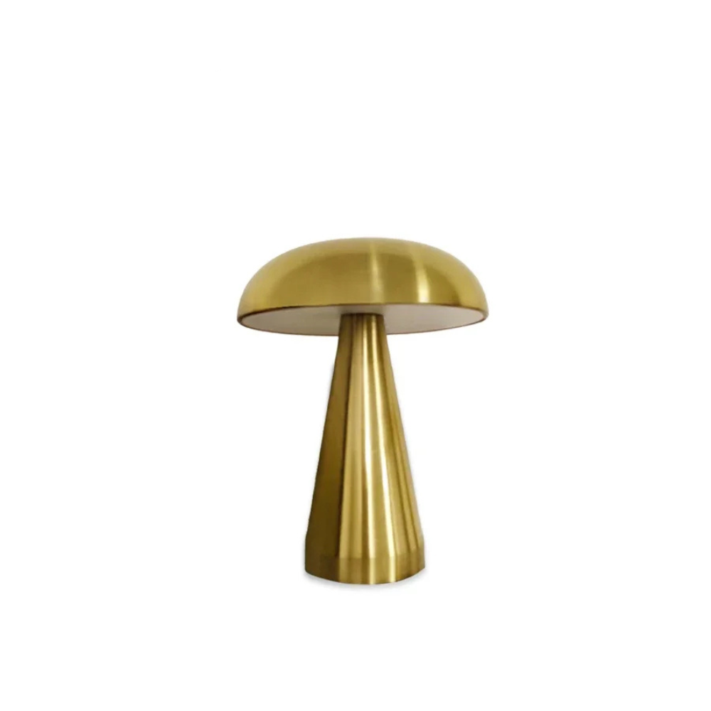 Lampe champignon métal dorée