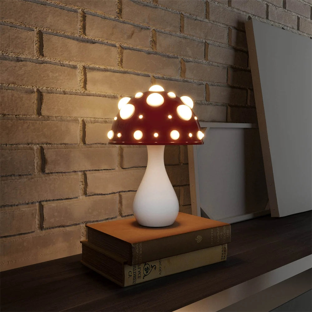 Lampe champignon rouge et blanc