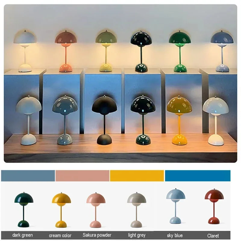 Lampe champignon blanc bourgeon