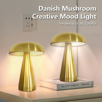 Lampe champignon métal noir