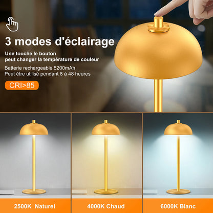 Lampe champignon noir de table