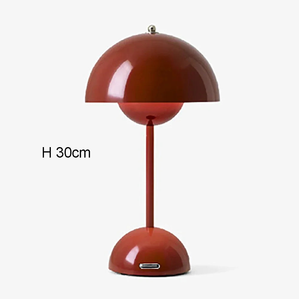 Lampe champignon rose orangé bourgeon