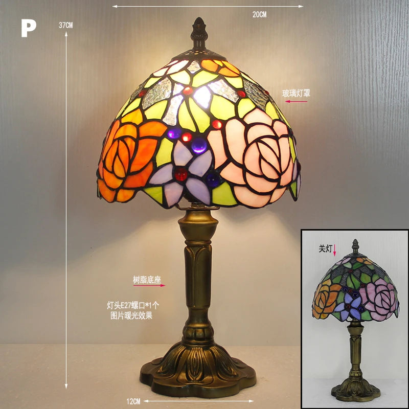 Lampe champignon vintage motif fleur ***** P