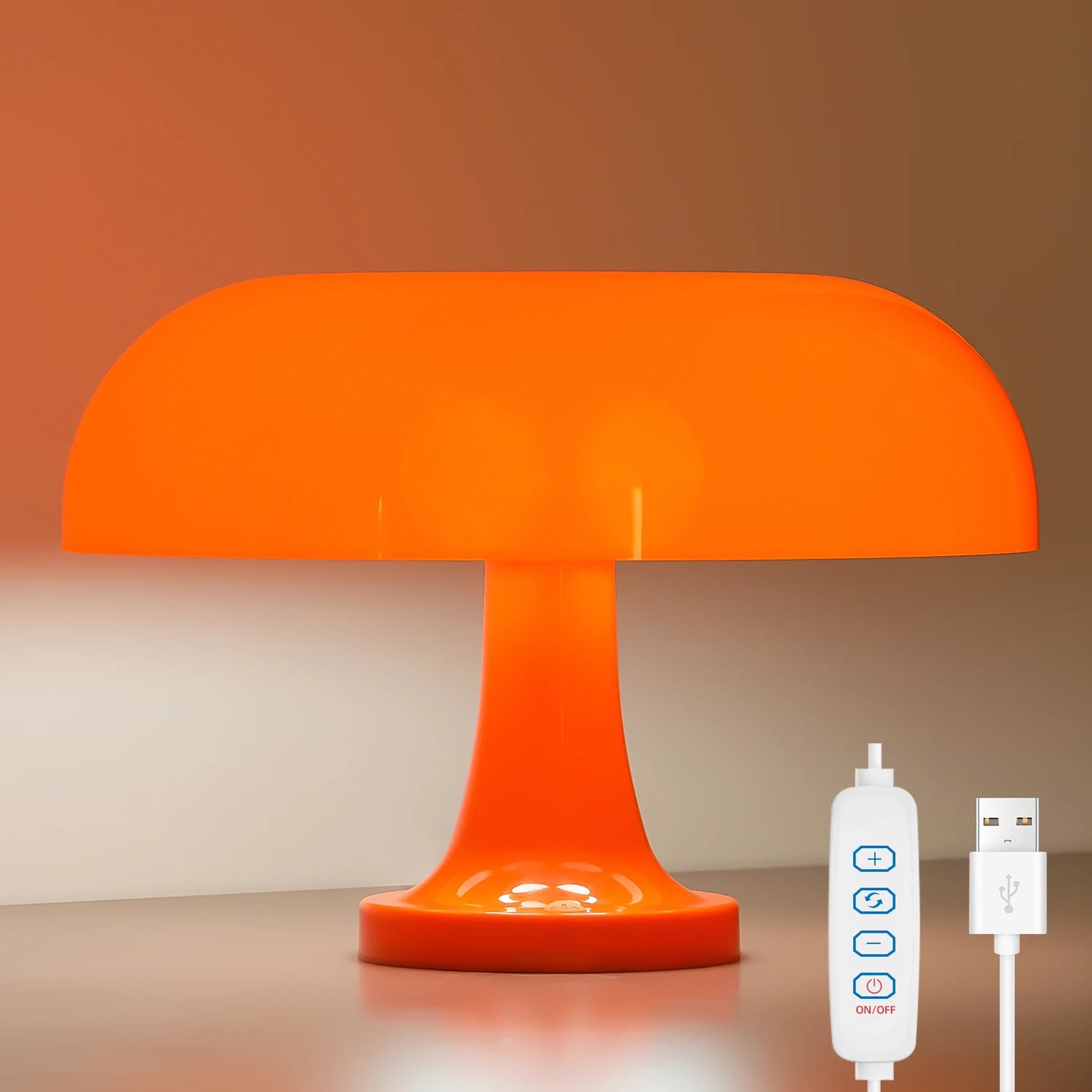 Lampe champignon orange