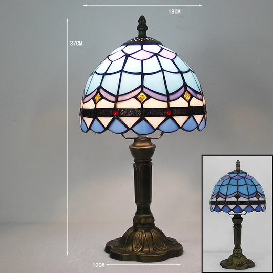 Lampe champignon vintage bleu