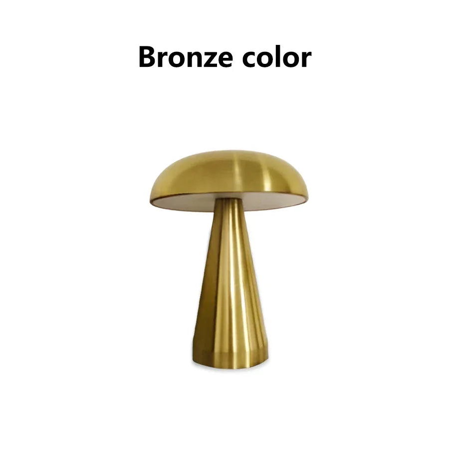 Lampe champignon métal argent