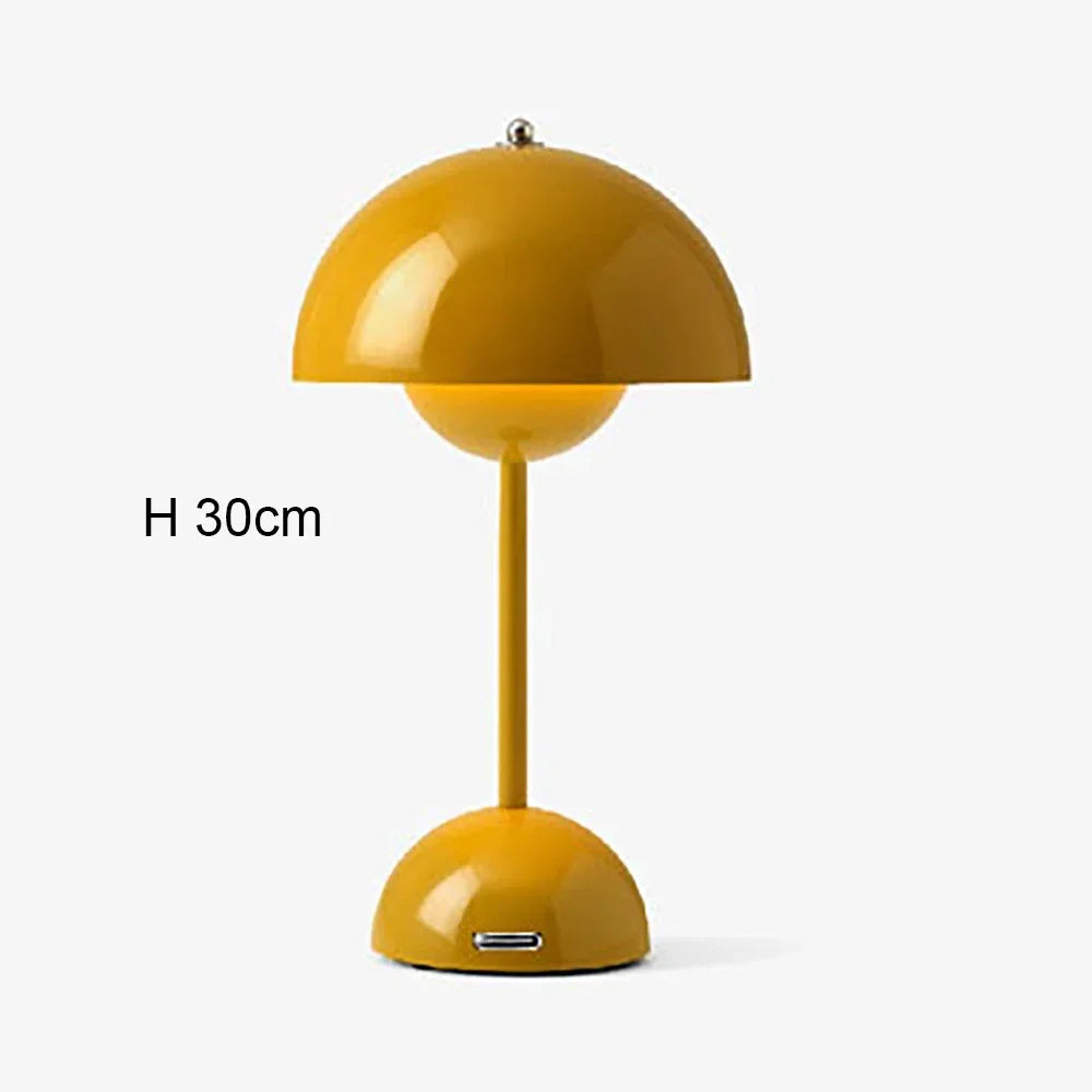 Lampe champignon rose orangé bourgeon