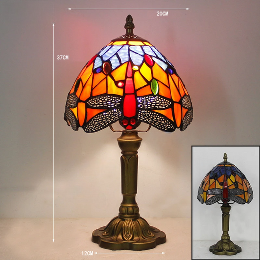 Lampe champignon vintage motif papillon